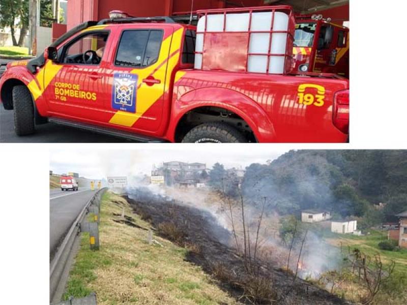 Corpo de Bombeiros de Campo Largo atende muitos incêndios em vegetação