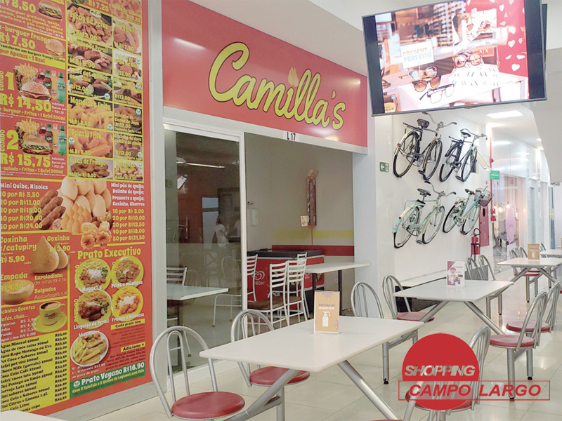 Camilla’s Salgateria também está no Shopping Campo Largo