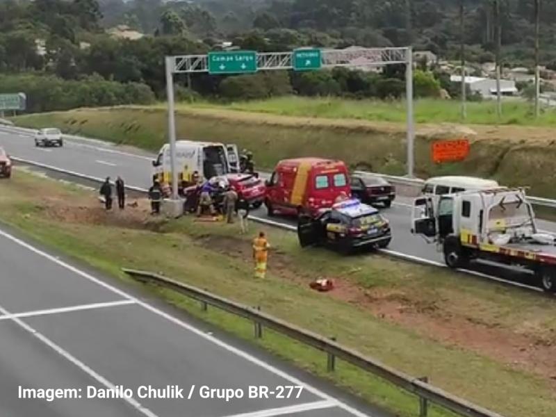 Idoso fica ferido em acidente na BR-277, no Cercadinho