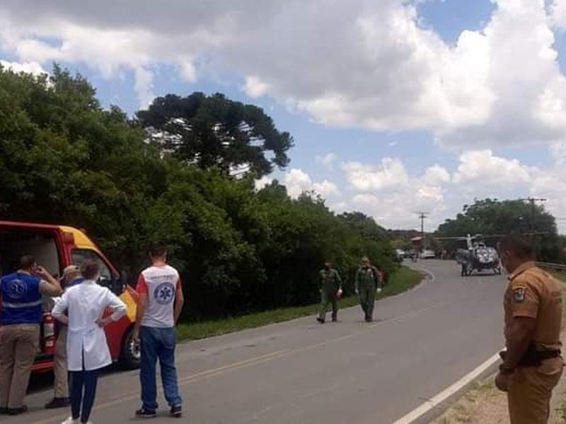 Motociclista socorrido em estado grave após acidente na Estrada de Balsa Nova