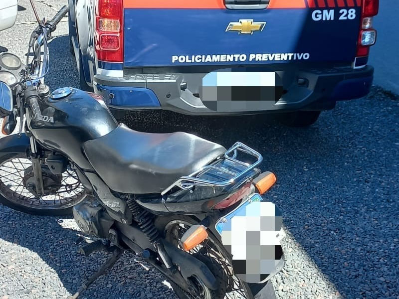 Preso pela GMCL com moto furtada após entrar na Muralha Virtual de Campo Largo