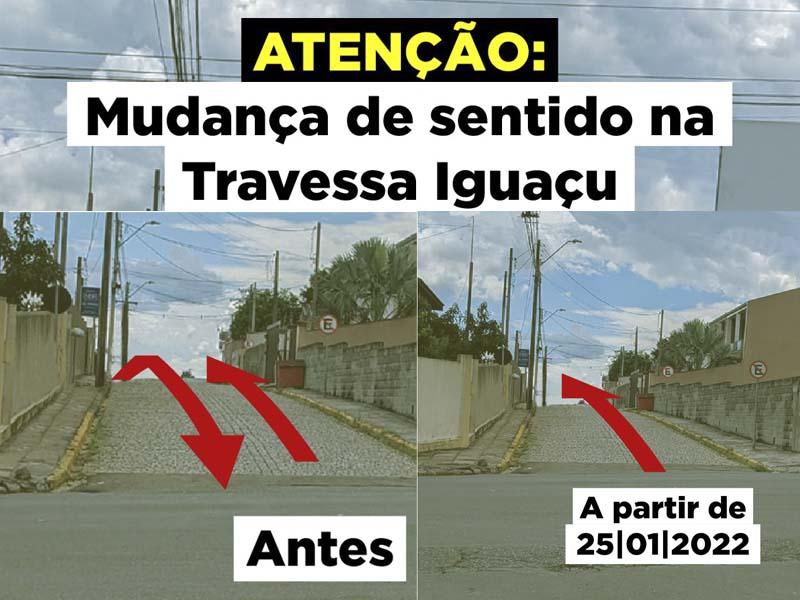 Travessa Iguaçu tem novo sentido a partir desta terça (25)