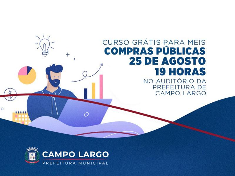 No próximo dia 25 de agosto será o curso gratuito de compras públicas para Meis