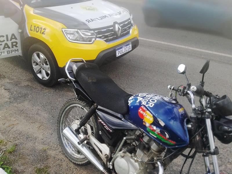 Menor apreendido pela PM com moto furtada após passar pela Muralha Virtual