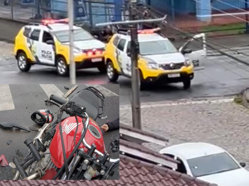 Indivíduo foge da Polícia Militar e sofre grave acidente no Centro de Campo Largo