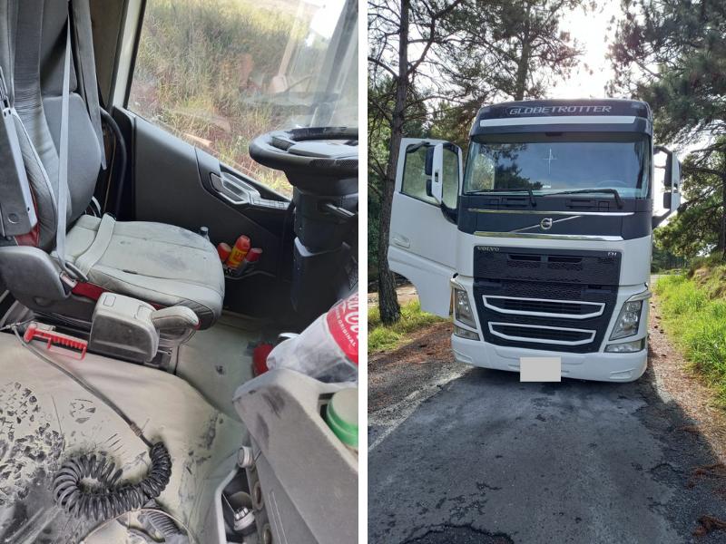 Caminhão Volvo com alerta de roubo é recuperado pela Polícia Militar em Balsa Nova 