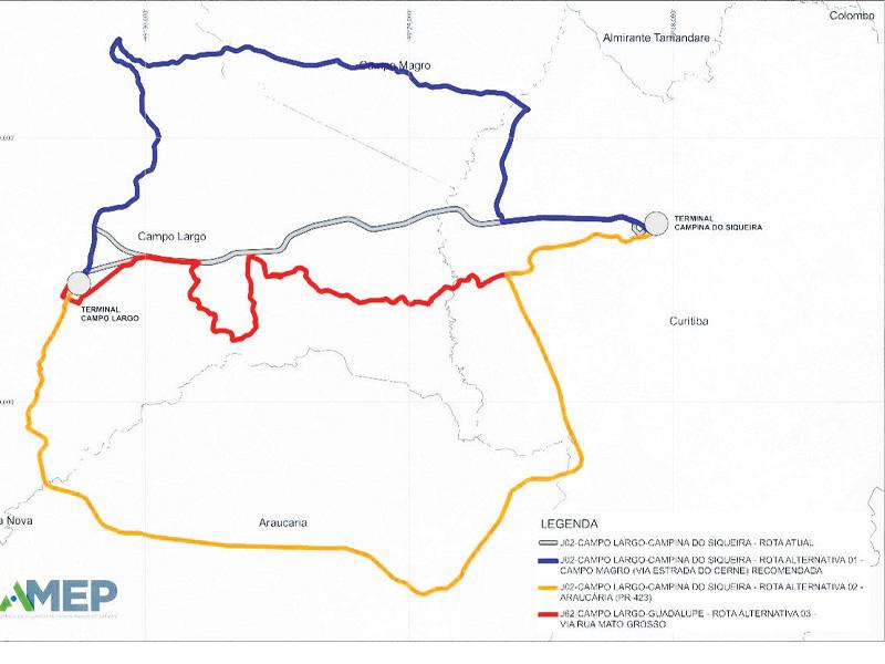 Prefeito define com Amep rotas alternativas para  o ônibus na ligação Campo Largo – Curitiba