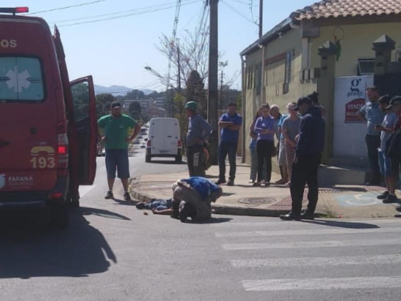 Motociclista é socorrido em estado grave em colisão ônibus e moto no bairro Ouro Verde 