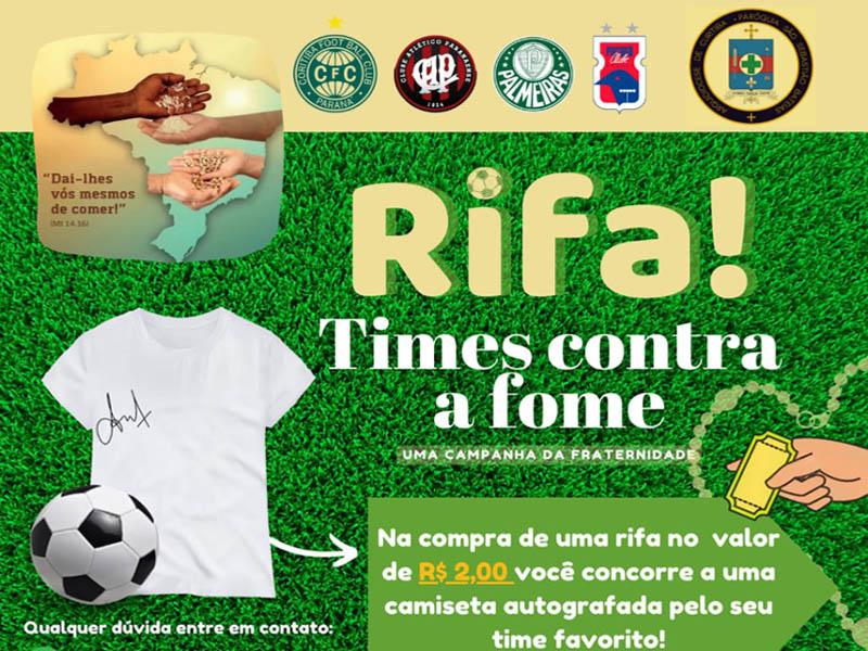 Campanha “Times contra a fome” realiza venda  de rifas para sorteio de camisas autografadas 