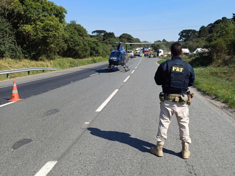 PRF transporta condutor gravemente ferido na BR-277