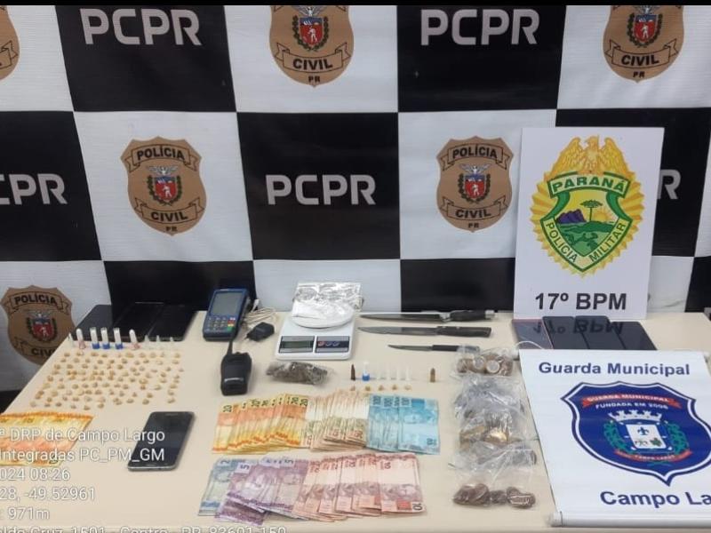 Operação conjunta entre Polícia Civil, Polícia Militar e Guarda Municipal prende seis pessoas ligadas ao crime de tráfico de drogas