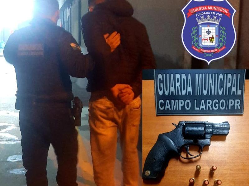 Menor é preso pela Guarda Municipal de Campo Largo portando uma arma de fogo 