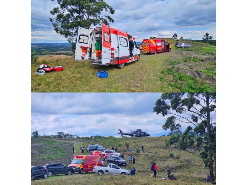 Piloto de parapente perde a vida após queda em São Luiz do Purunã, em Balsa Nova 