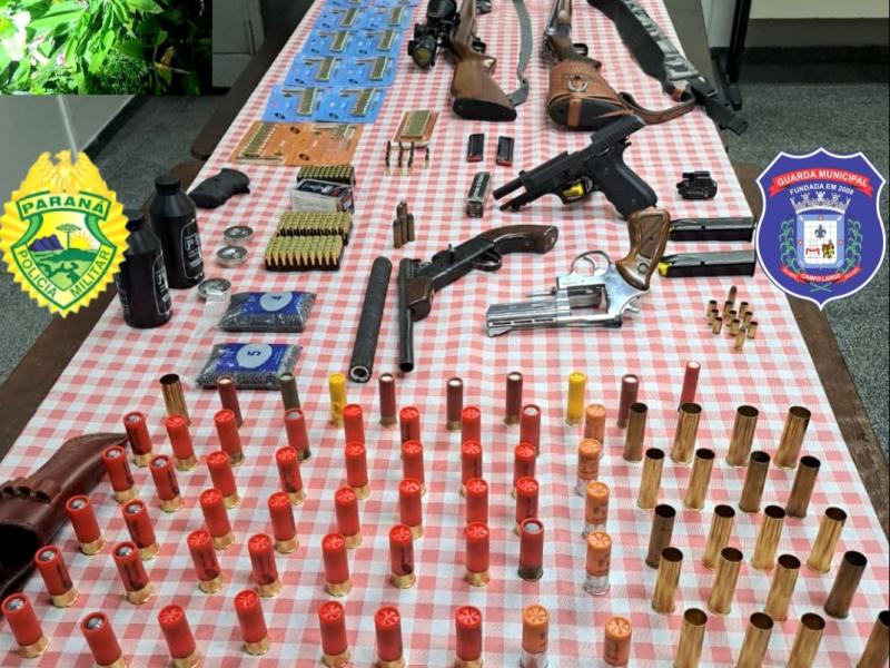 PM e GM apreendem arsenal de armas e prendem suspeito na região do Retiro 