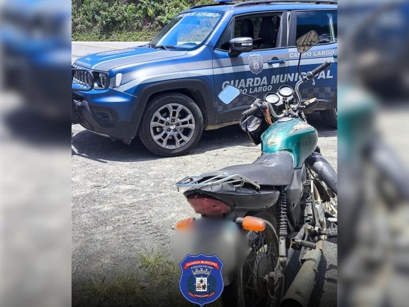 Motocicleta furtada no Jardim Busmayer é recuperada pela Guarda Municipal de Campo Largo