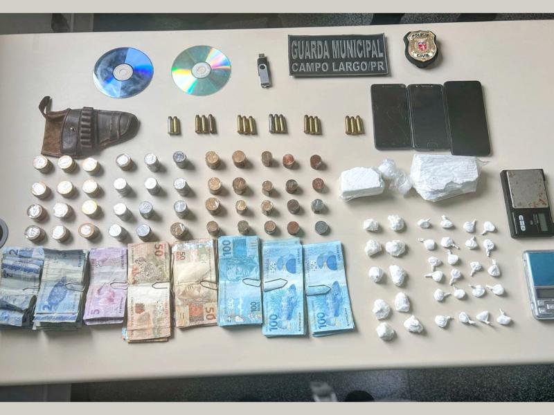 Homem é preso em flagrante por tráfico de drogas e posse ilegal de munição em Campo Largo