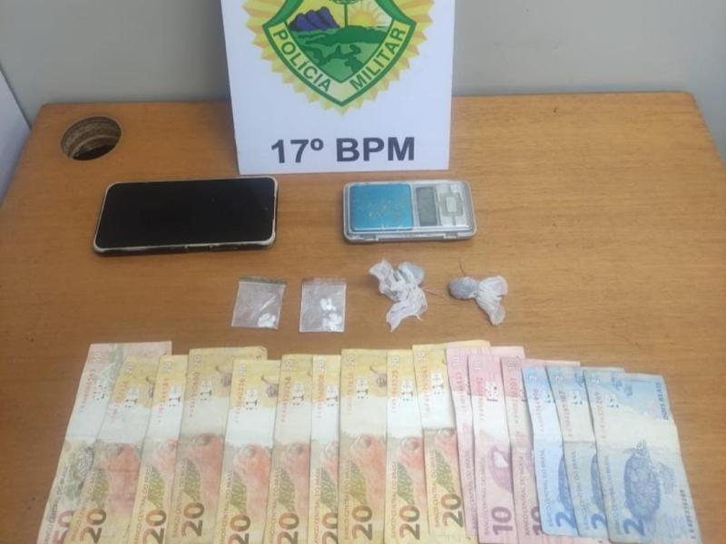 Indivíduo preso por tráfico de drogas no Jardim Acácias pela Polícia Militar