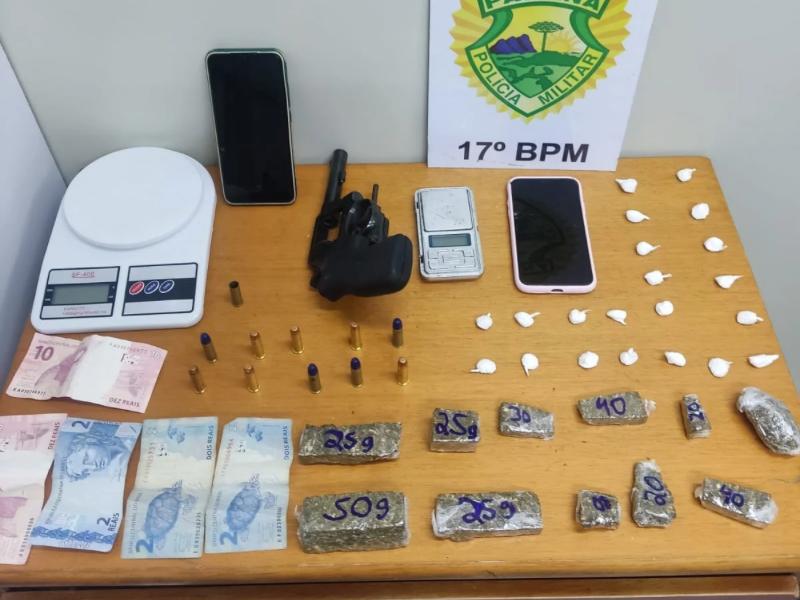PM encaminha casal para a 3ª DRP com drogas e arma após abordagem no Jardim Acácias