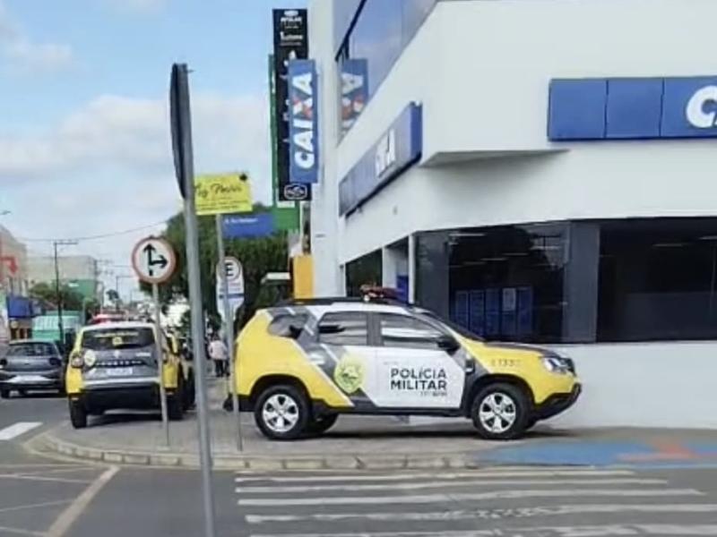 Alarme dispara e mobiliza PM em agência da Caixa em Campo Largo