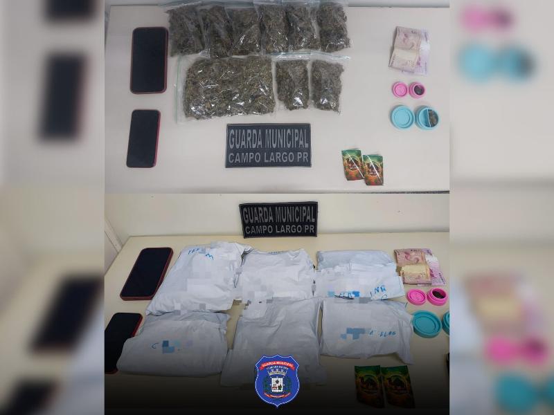 Guarda Municipal de Campo Largo prende casal com maconha durante operação após alerta do CIOSP 