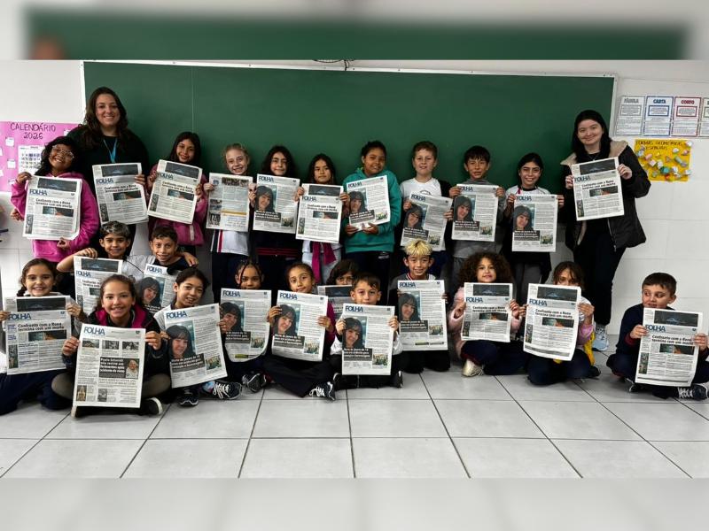 Estudantes da Escola Anderson Paulart Junior conhecem rotina do jornalista em palestra da Folha