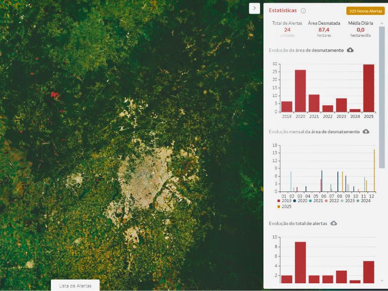 Levantamento aponta grandes áreas com alertas de desmatamento em Campo Largo