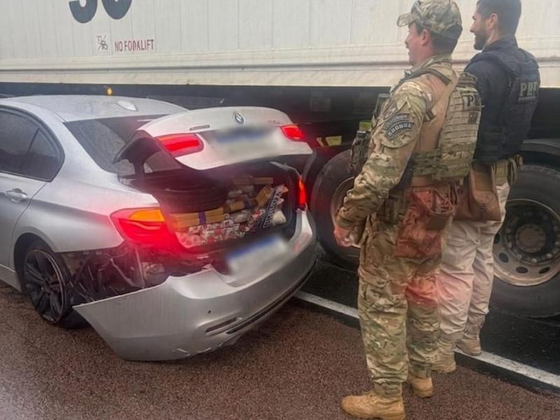 PRF apreende mais de 300 kg de drogas após fuga e tentativa de atropelamento de policial na BR-277