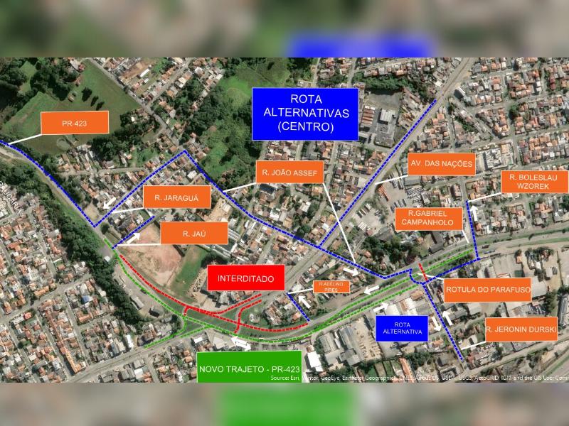 Via Araucária implanta desvio de tráfego para construção de viaduto na PR-423